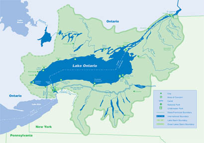 Lake Ontario basin map image.